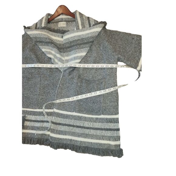 Anthropologie Saturday Sunday Fringe Kimono Cardigan Sweater Gray One Size - Picture 11 of 15
